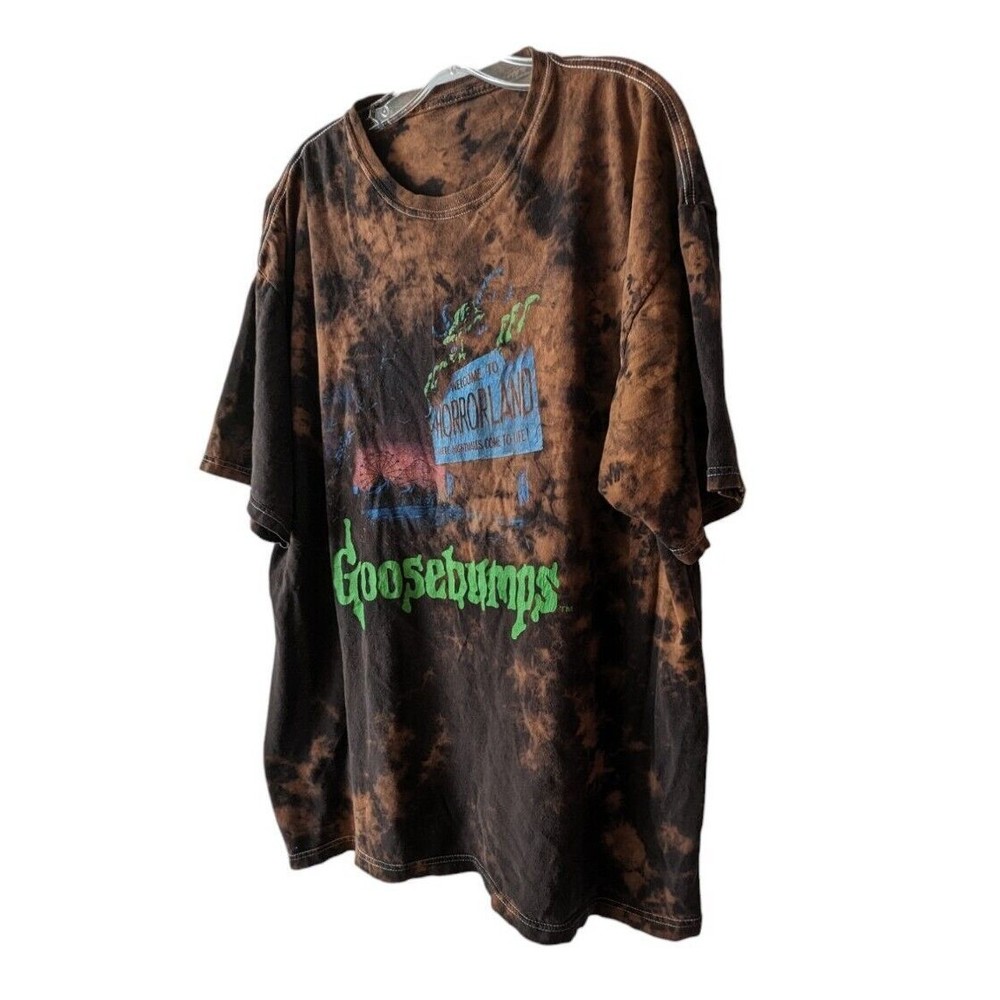 Goosebumps Welcome to HorrorLand T-Shirt Custom Bleach Tie Dyed RL Stine - Picture 5 of 11